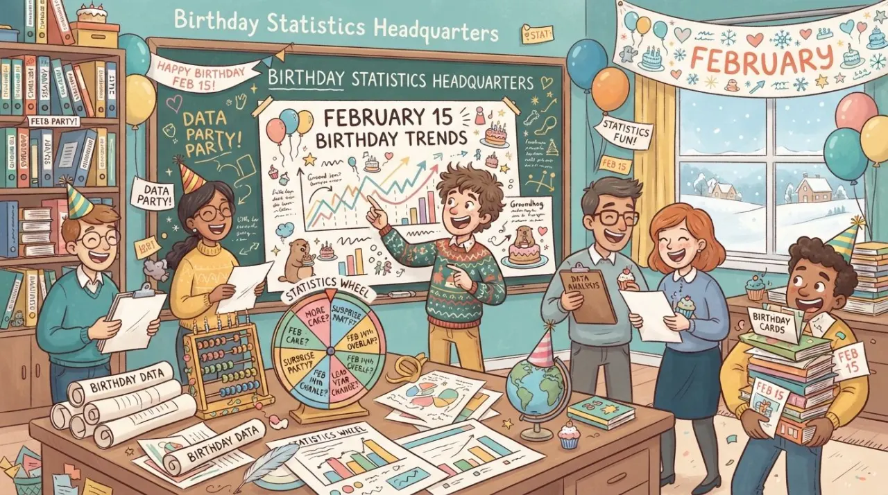 February 15 birthday statistics calendar image