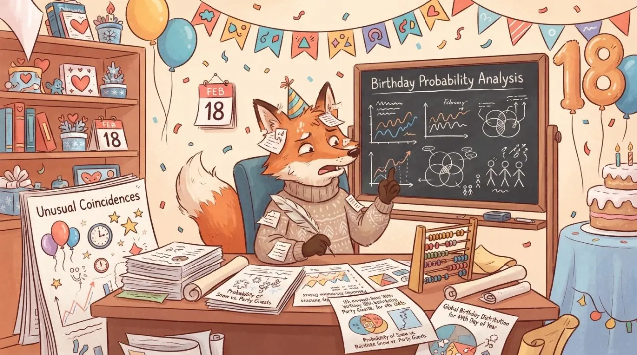 February 18 birthday statistics calendar image