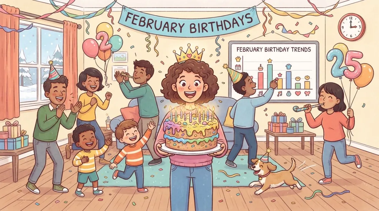 February 25 birthday statistics calendar image
