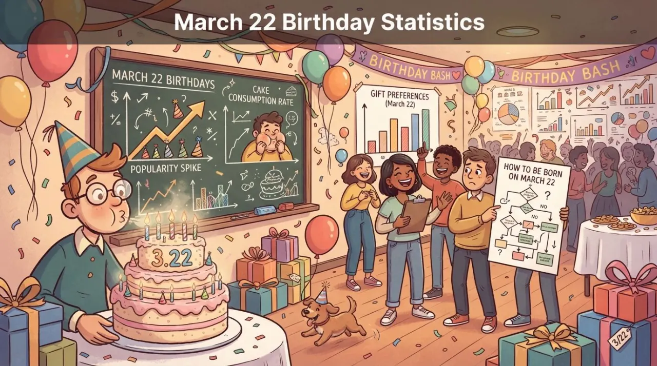 March 22 birthday statistics calendar image