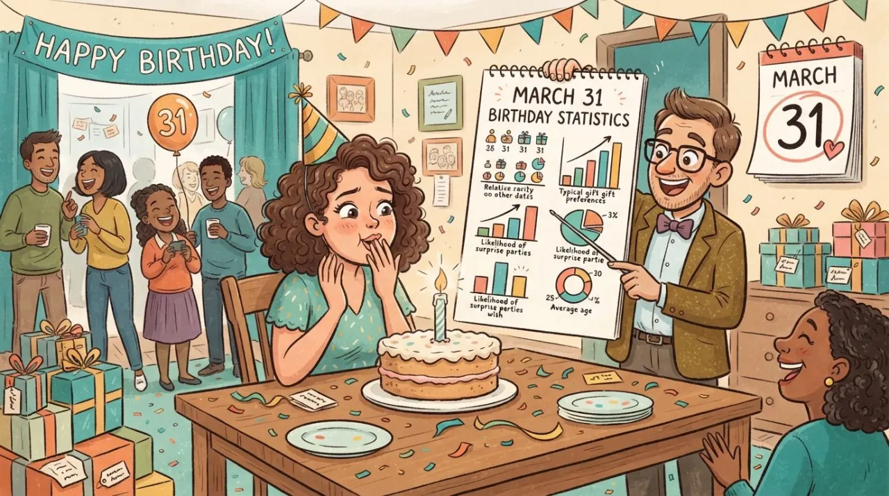 March 31 birthday statistics calendar image