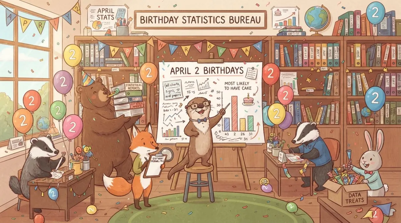 April 2 birthday statistics calendar image