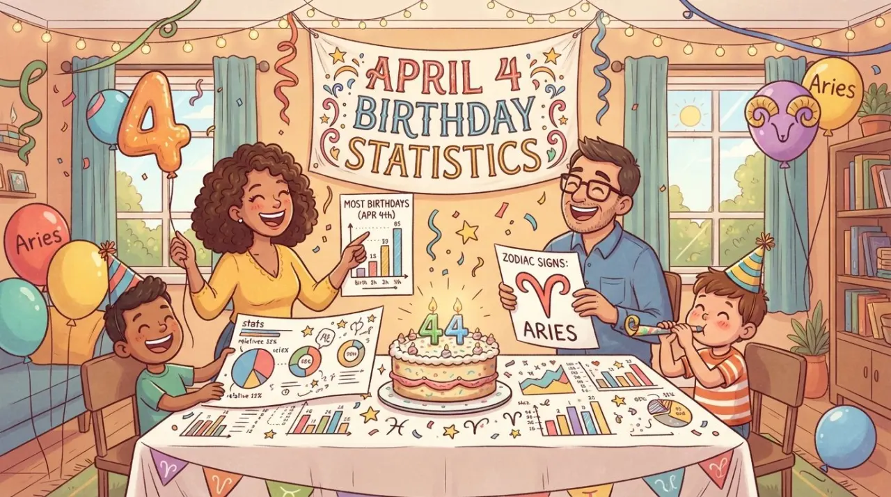 April 4 birthday statistics calendar image