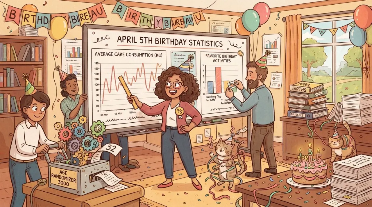 April 5 birthday statistics calendar image