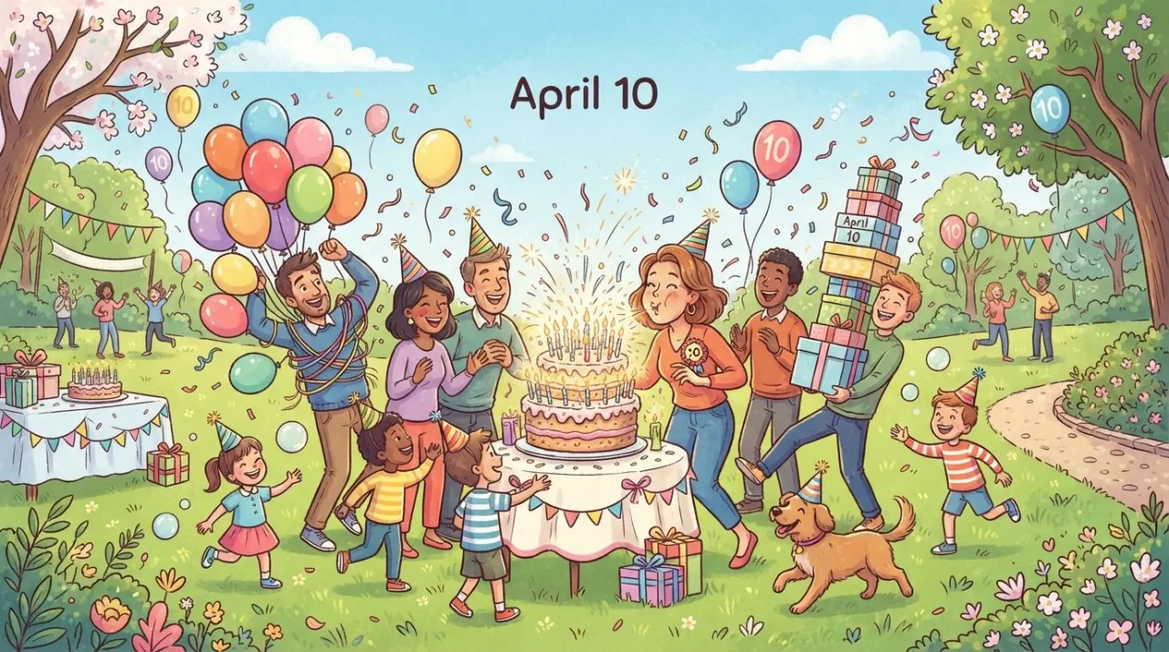 April 10 birthday statistics calendar image