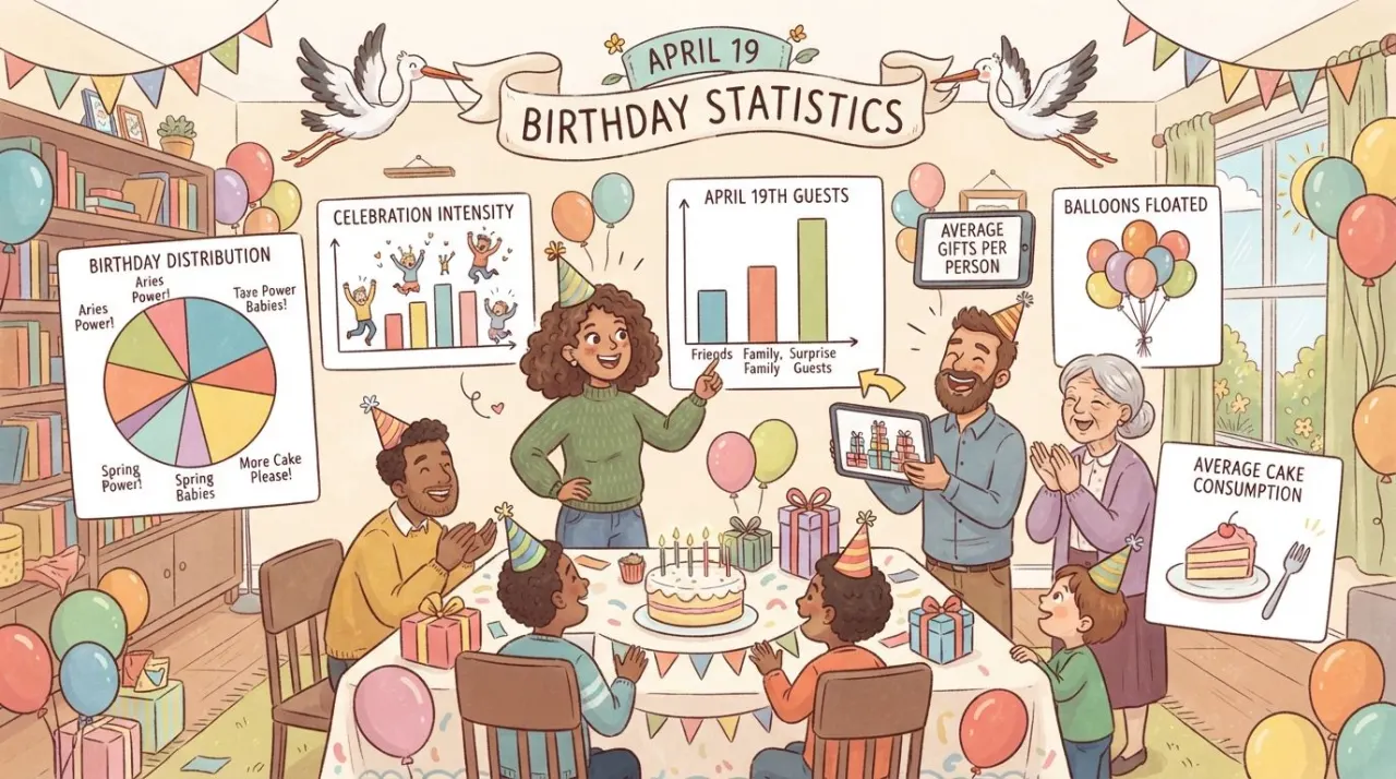April 19 birthday statistics calendar image