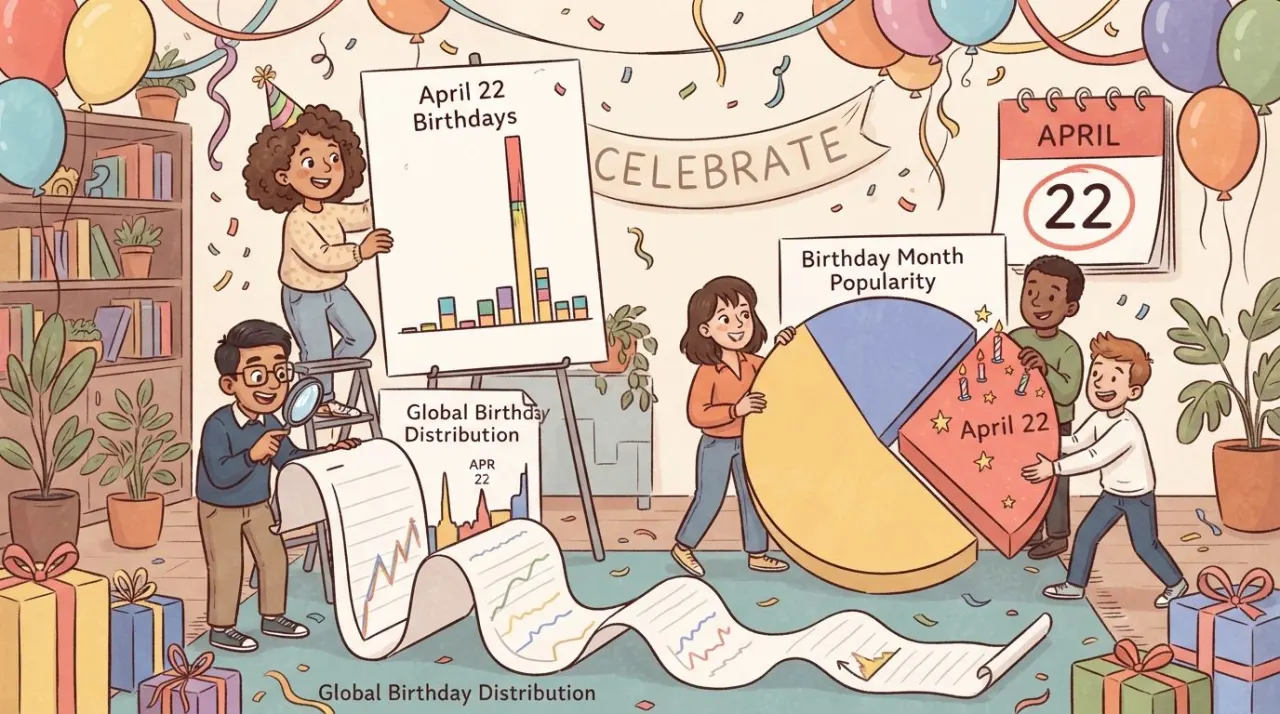 April 22 birthday statistics calendar image