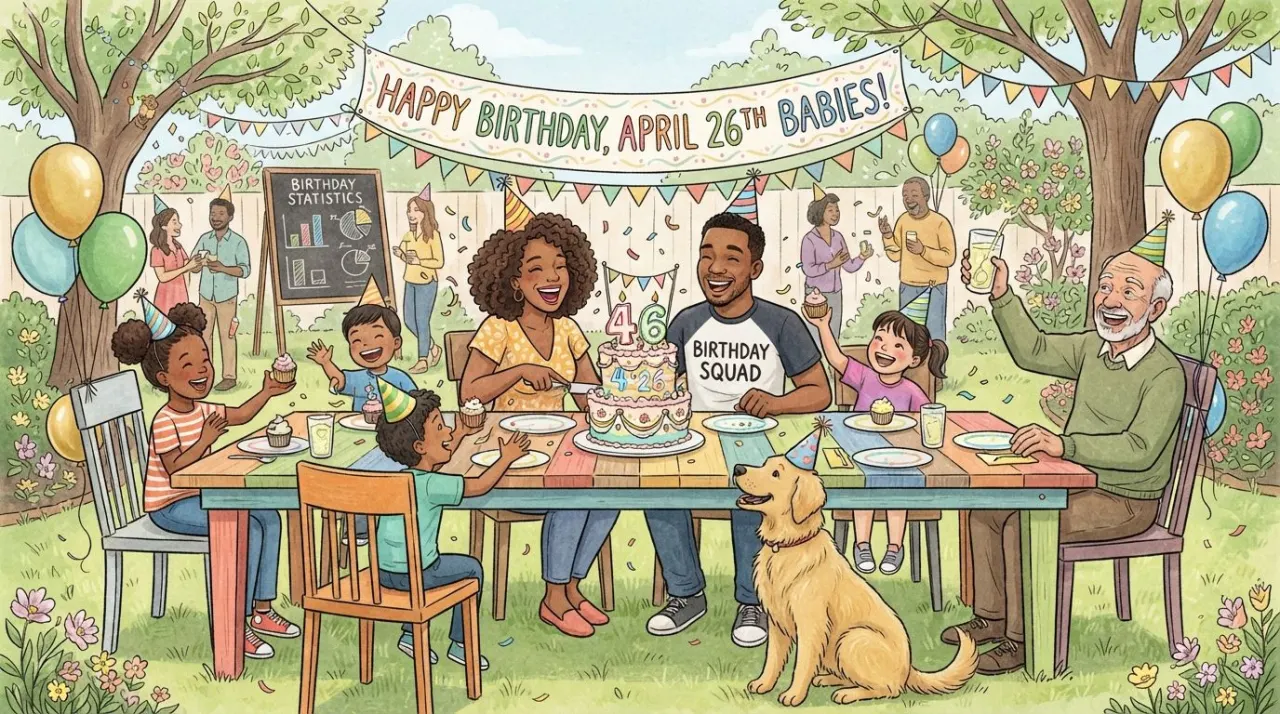 April 26 birthday statistics calendar image