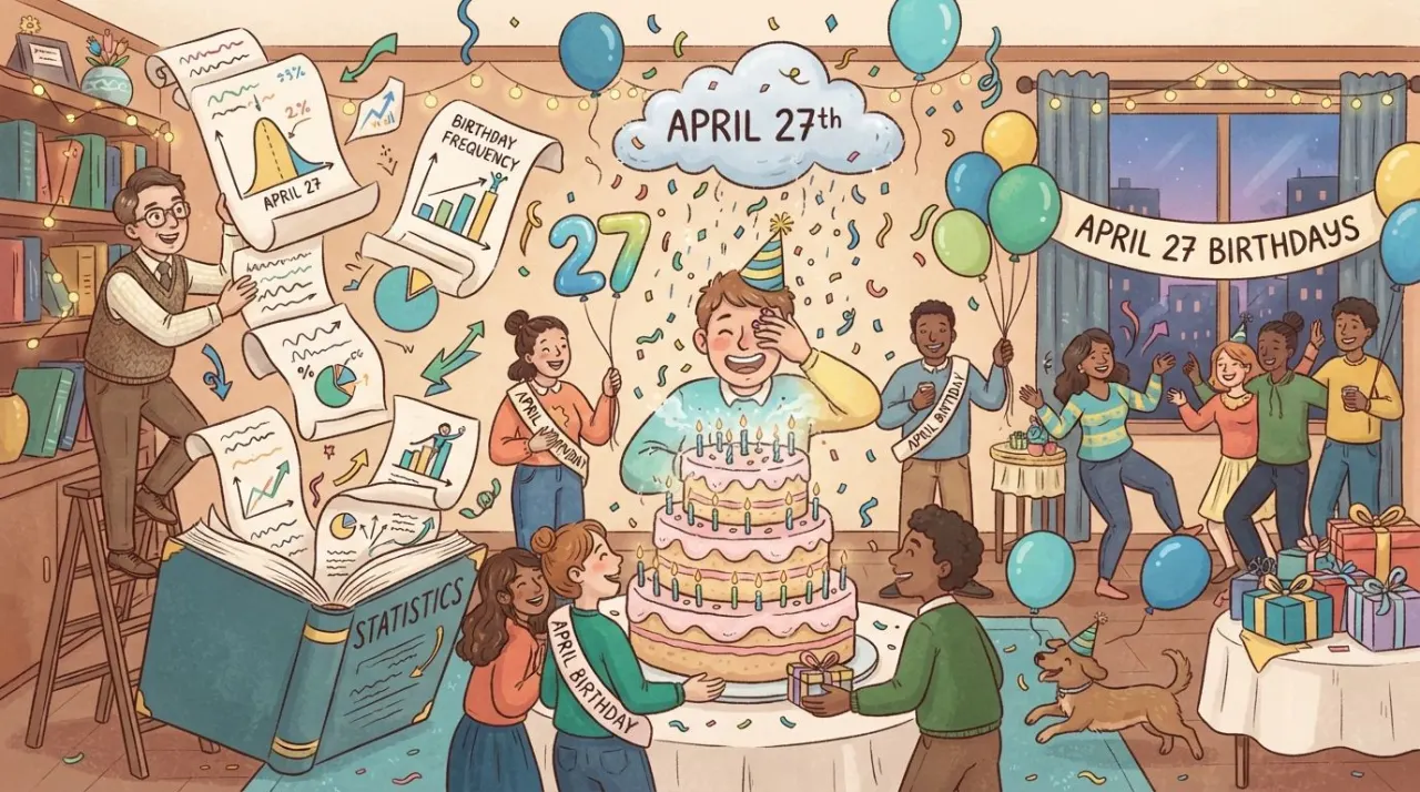 April 27 birthday statistics calendar image