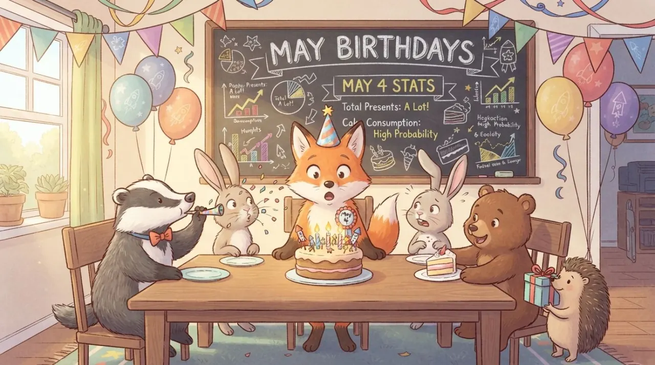 May 4 birthday statistics calendar image