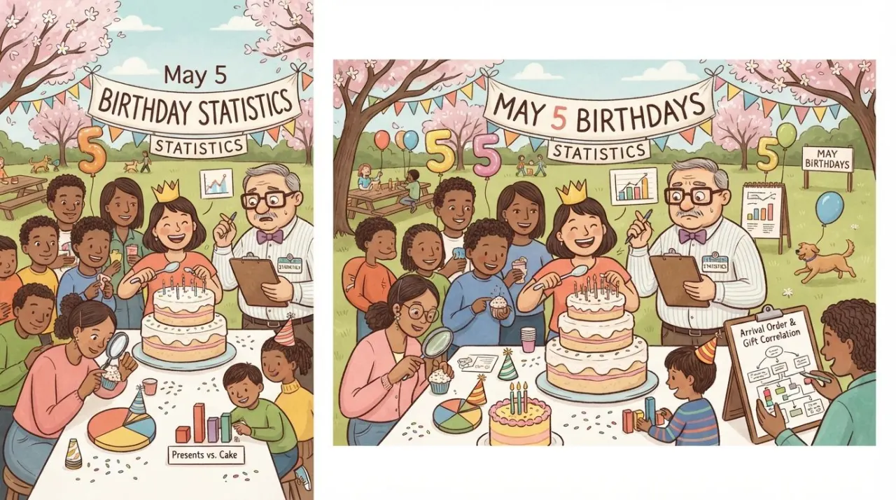 May 5 birthday statistics calendar image