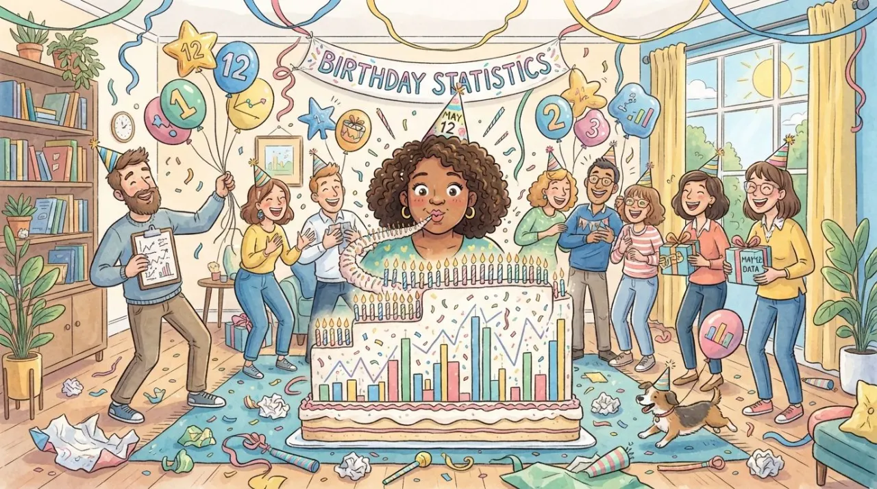 May 12 birthday statistics calendar image