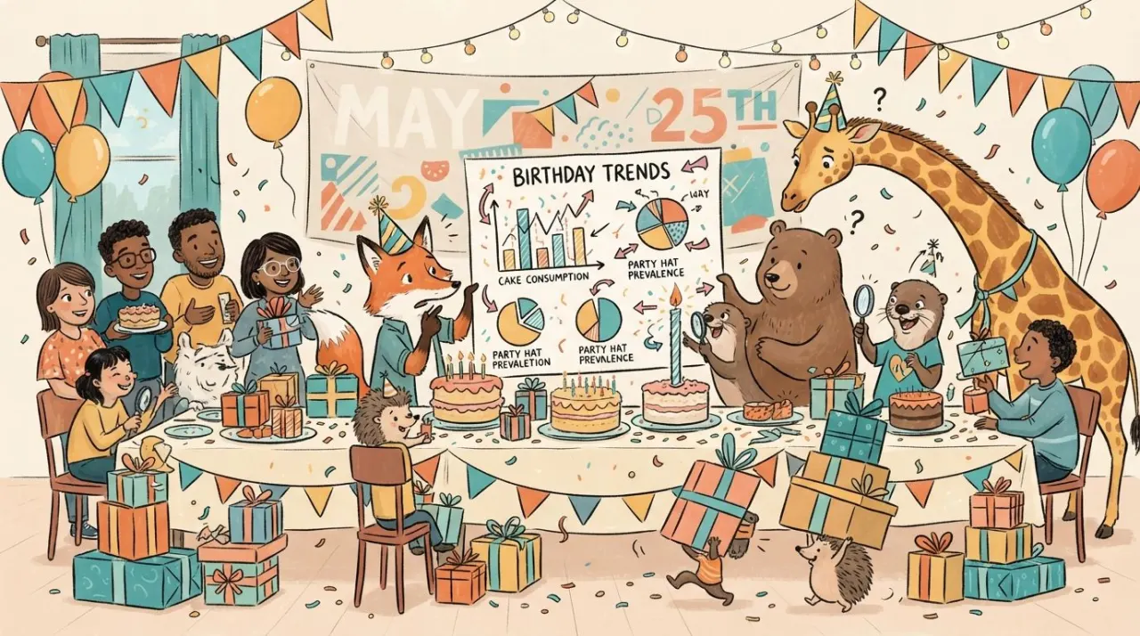 May 25 birthday statistics calendar image