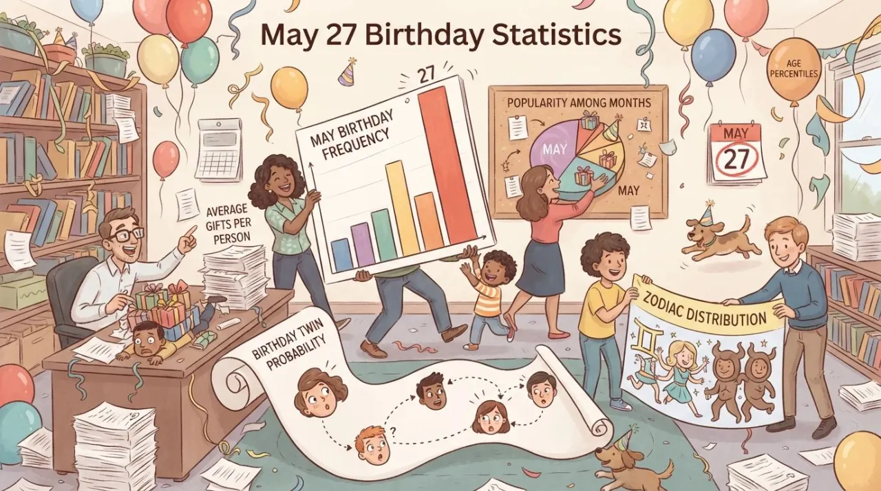 May 27 birthday statistics calendar image