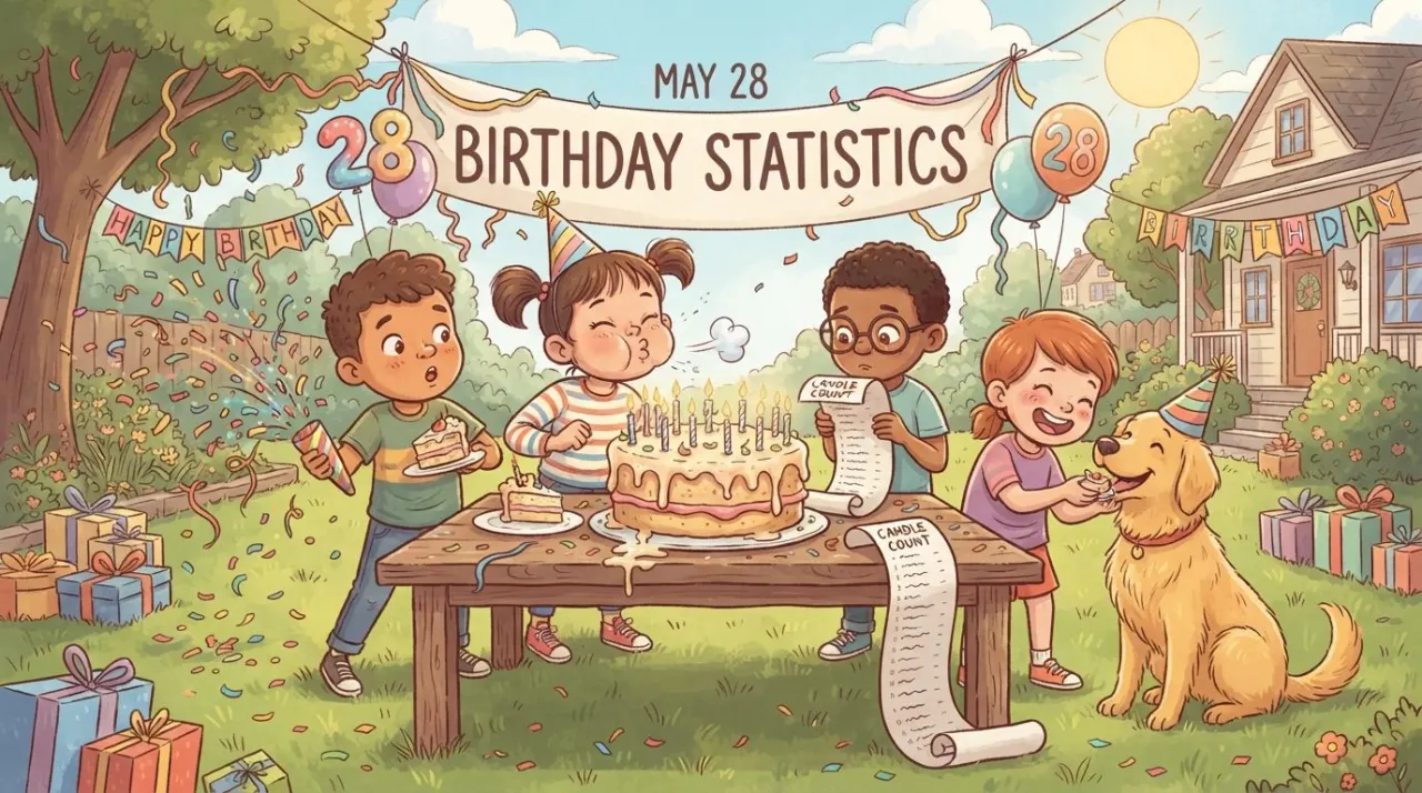 May 28 birthday statistics calendar image