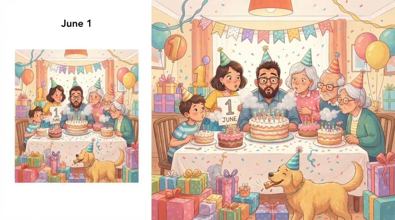 June 1 birthday statistics calendar image