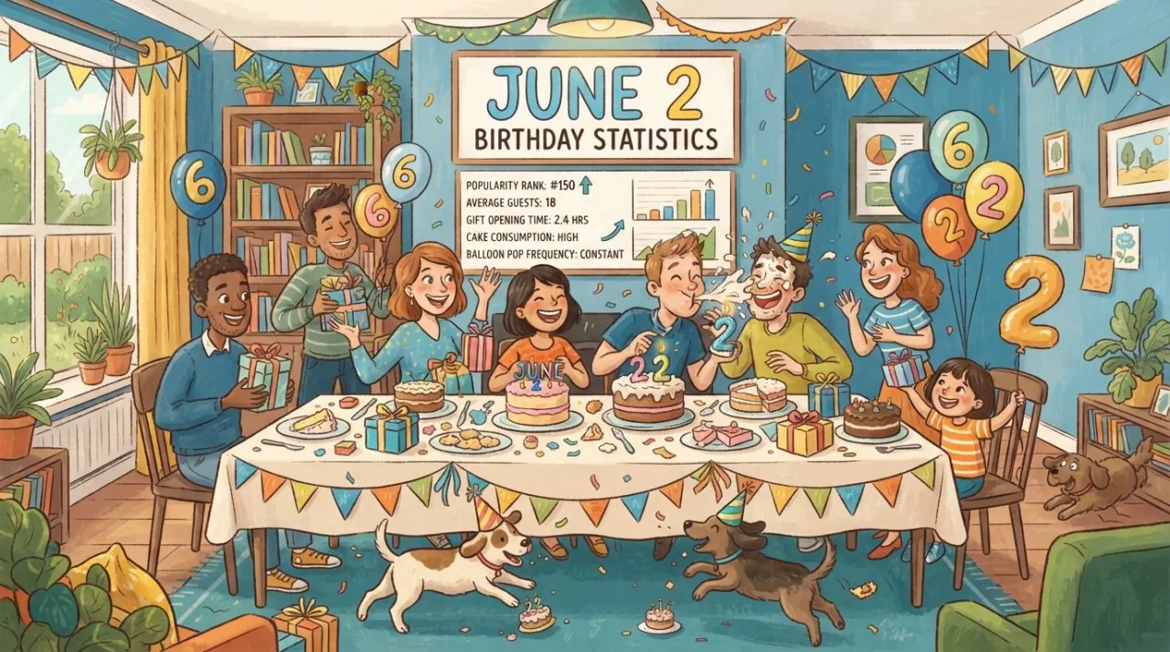 June 2 birthday statistics calendar image