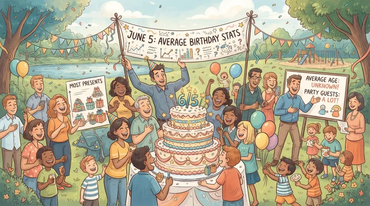 June 5 birthday statistics calendar image