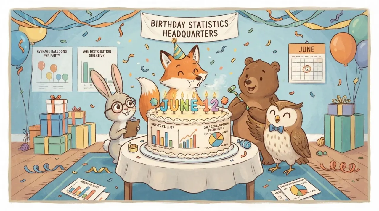 June 12 birthday statistics calendar image