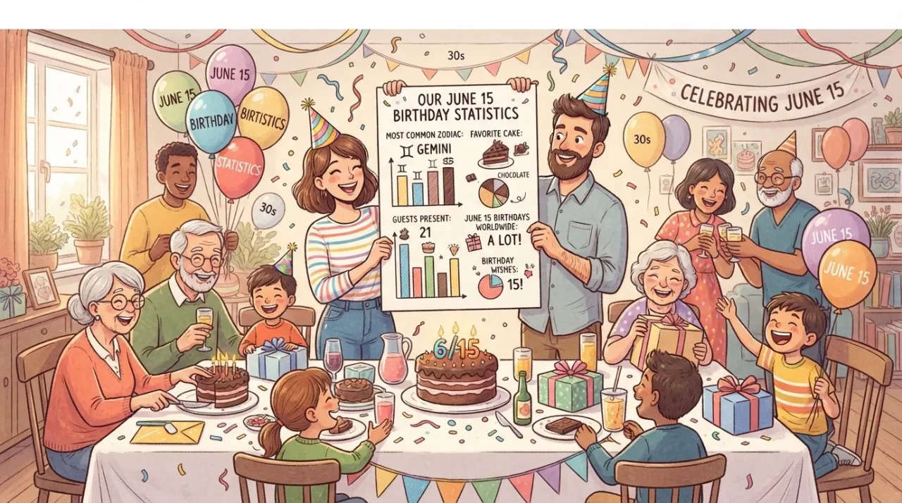 June 15 birthday statistics calendar image