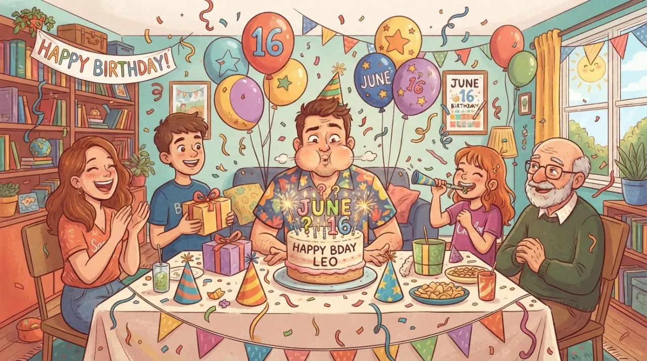 June 16 birthday statistics calendar image