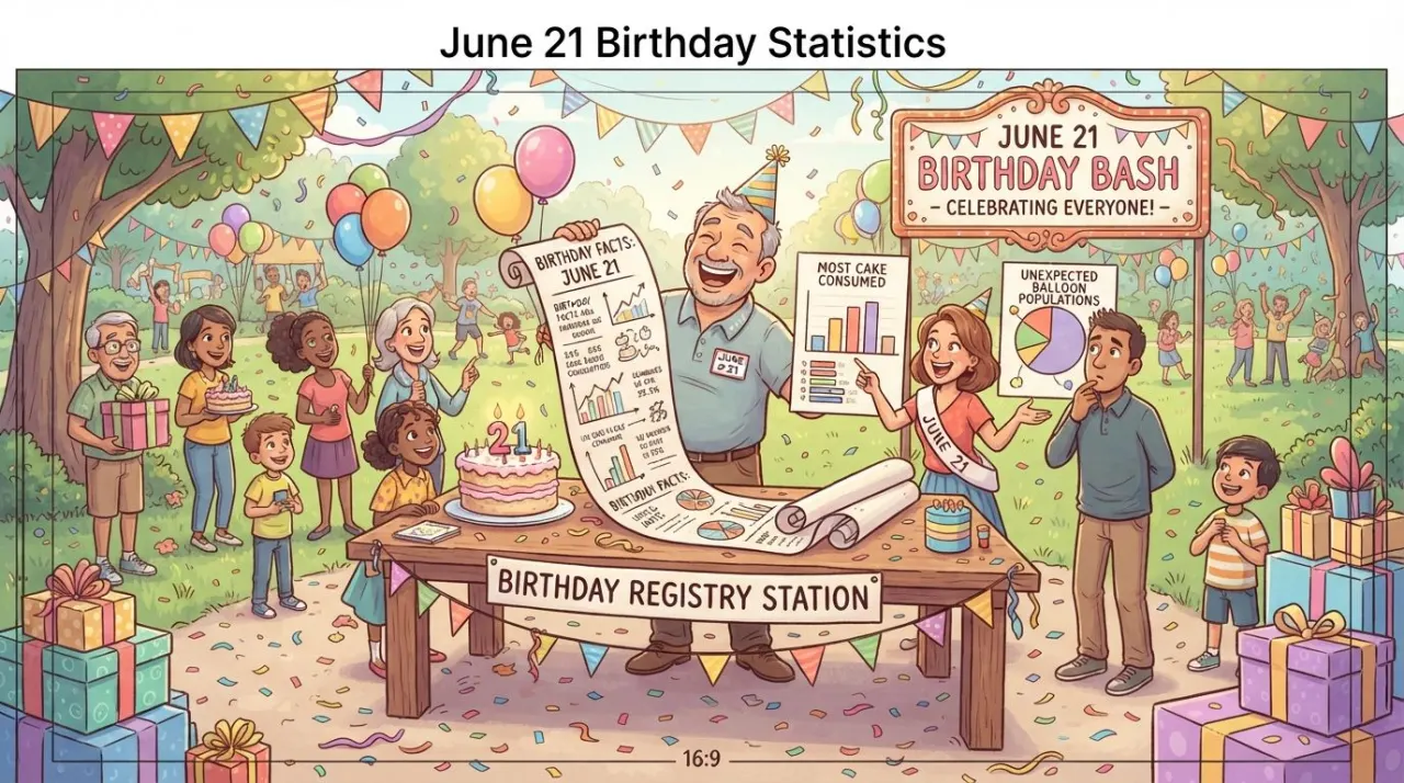 June 21 birthday statistics calendar image