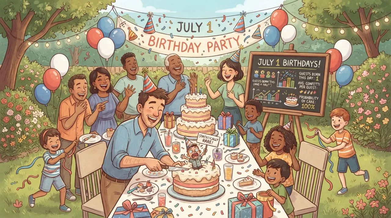 July 1 birthday statistics calendar image