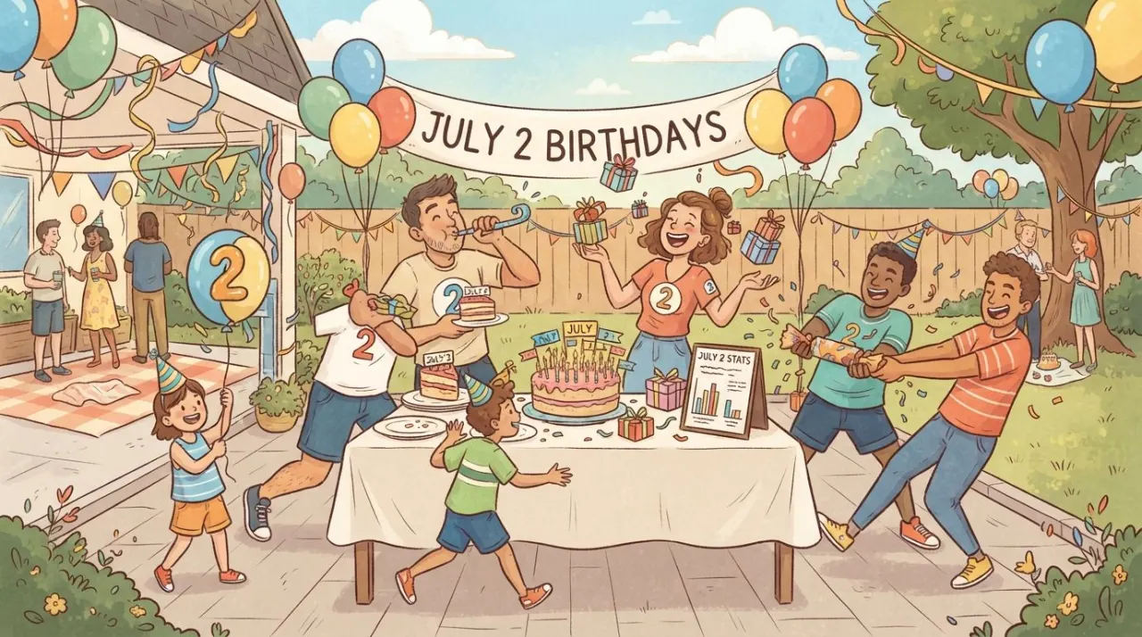 July 2 birthday statistics calendar image