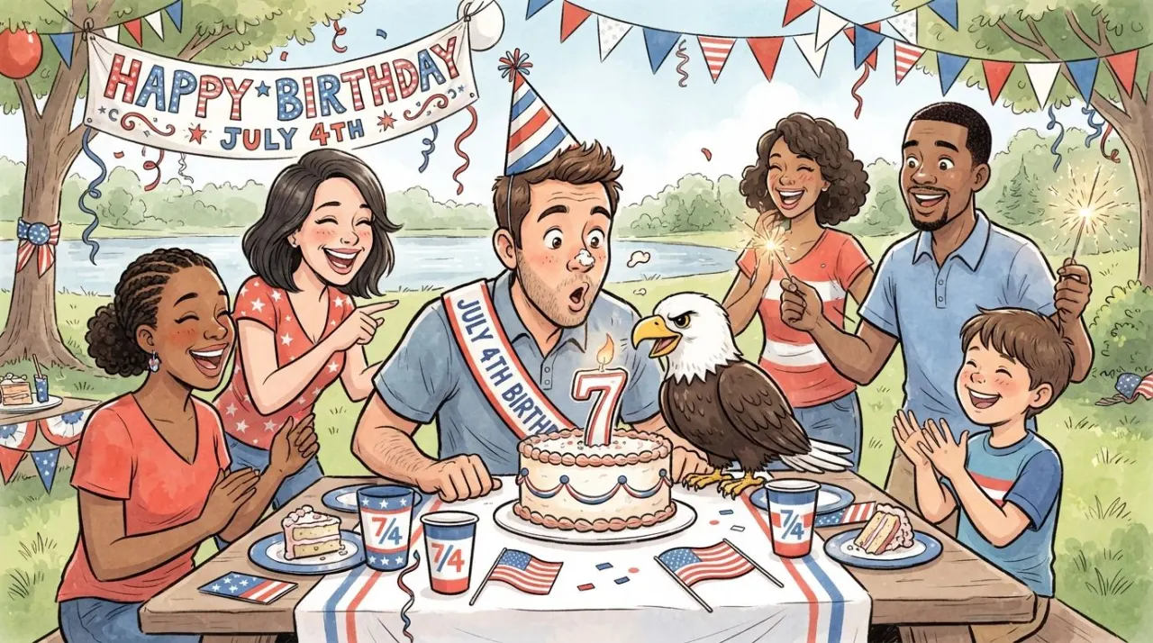 July 4 birthday statistics calendar image