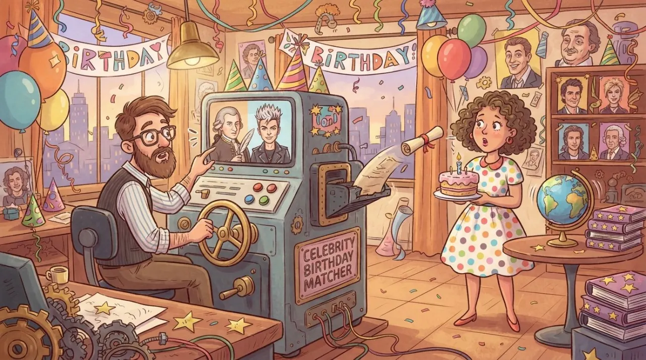 Celebrity Birthday Matcher illustration