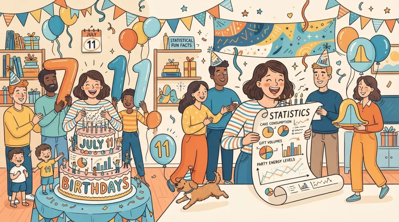 July 11 birthday statistics calendar image