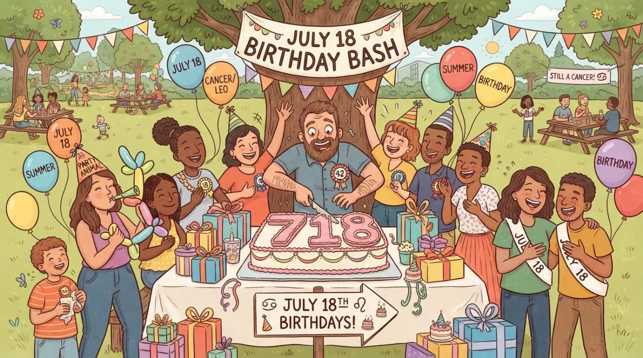 July 18 birthday statistics calendar image