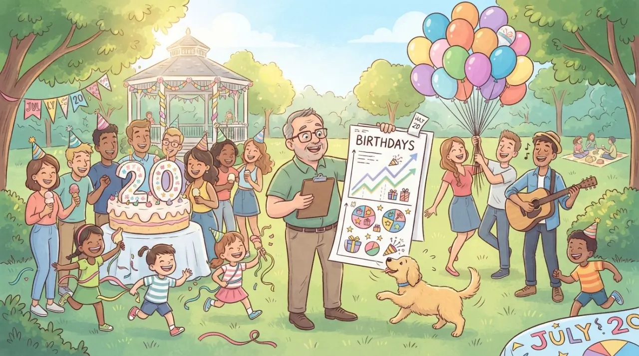 July 20 birthday statistics calendar image