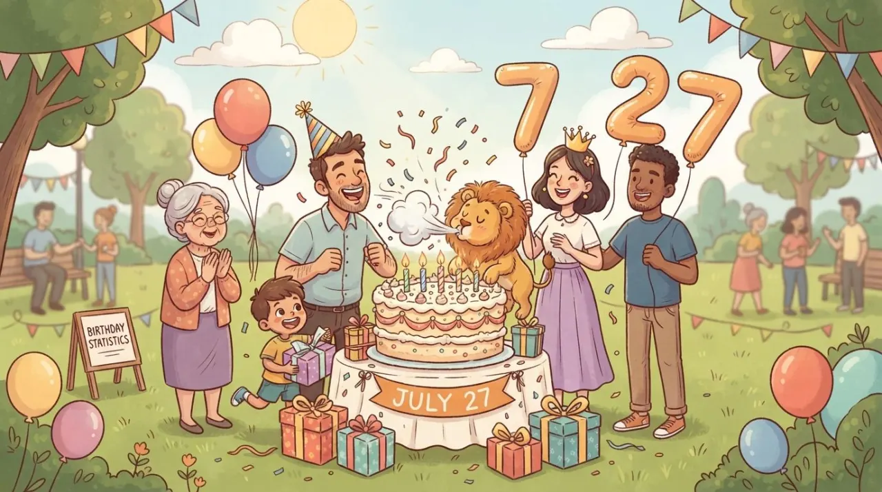 July 27 birthday statistics calendar image