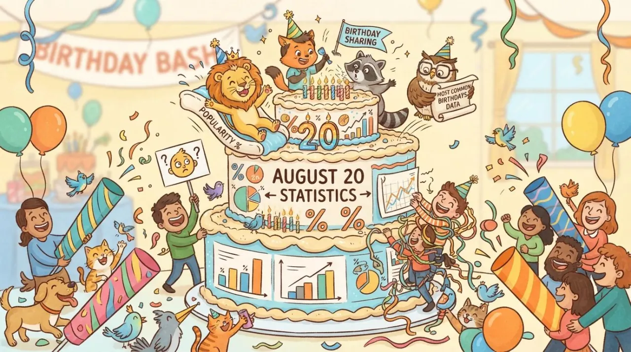 August 20 birthday statistics calendar image