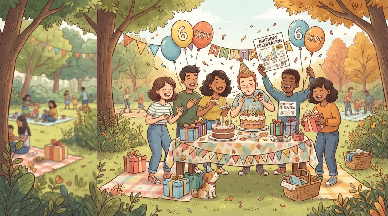 September 6 birthday statistics calendar image