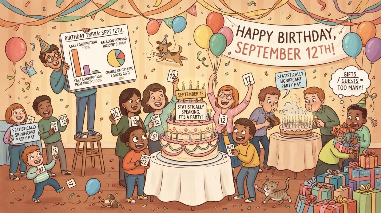 September 12 birthday statistics calendar image