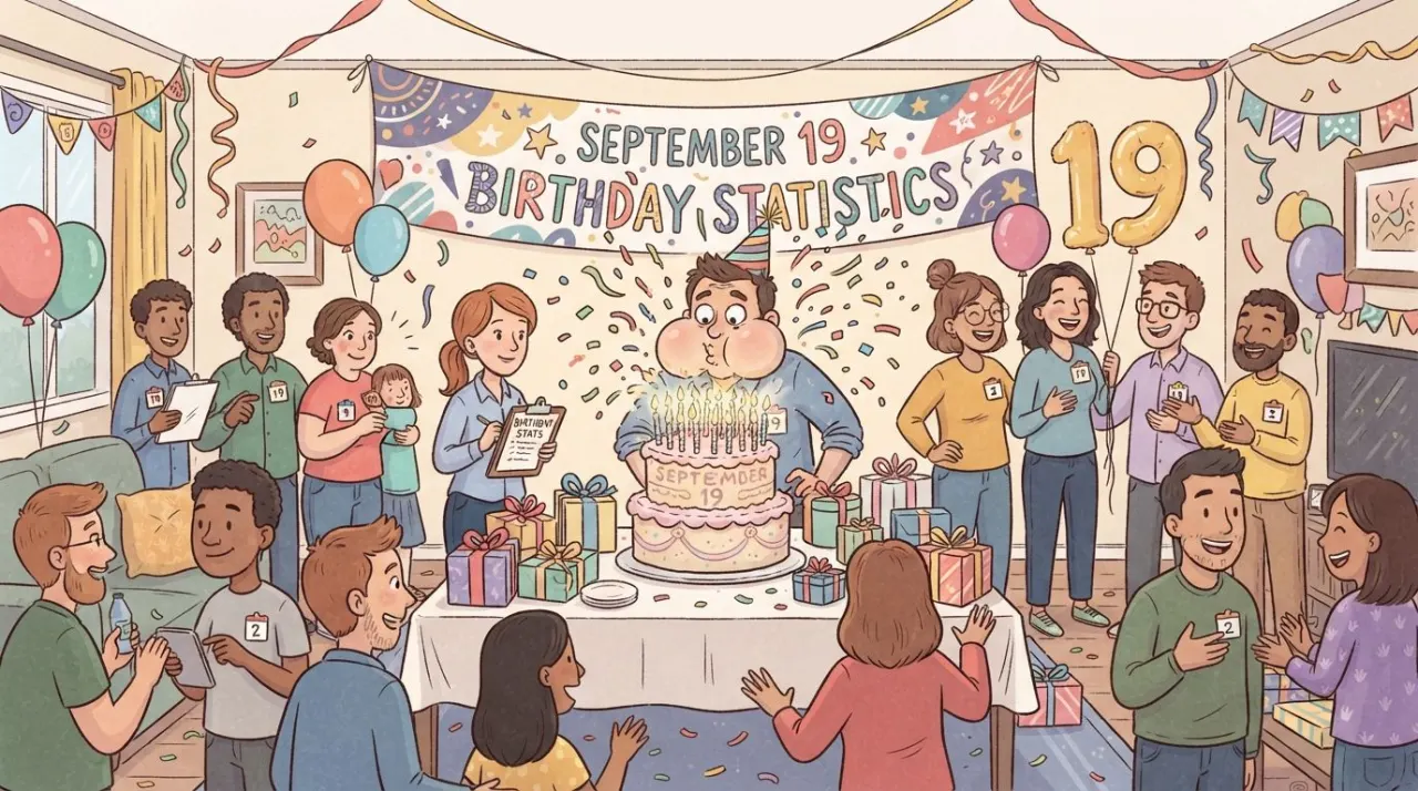 September 19 birthday statistics calendar image