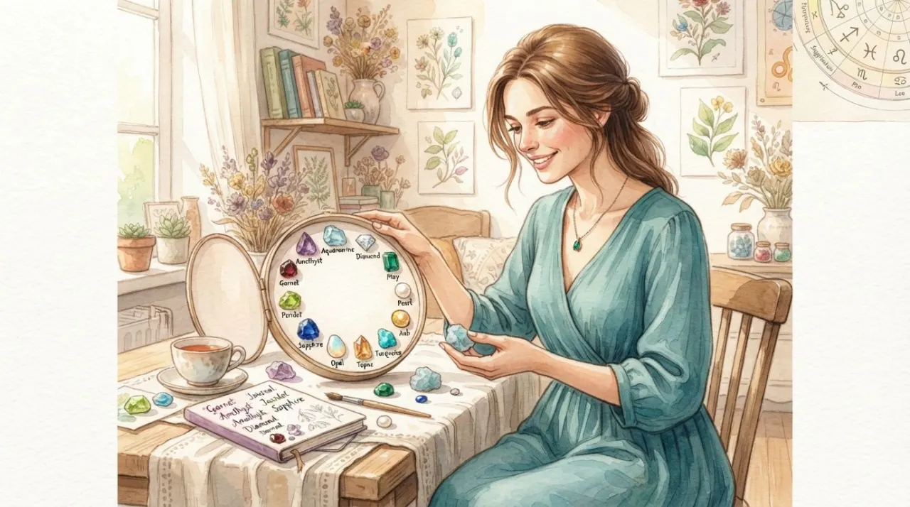 Birthstones by Month illustration
