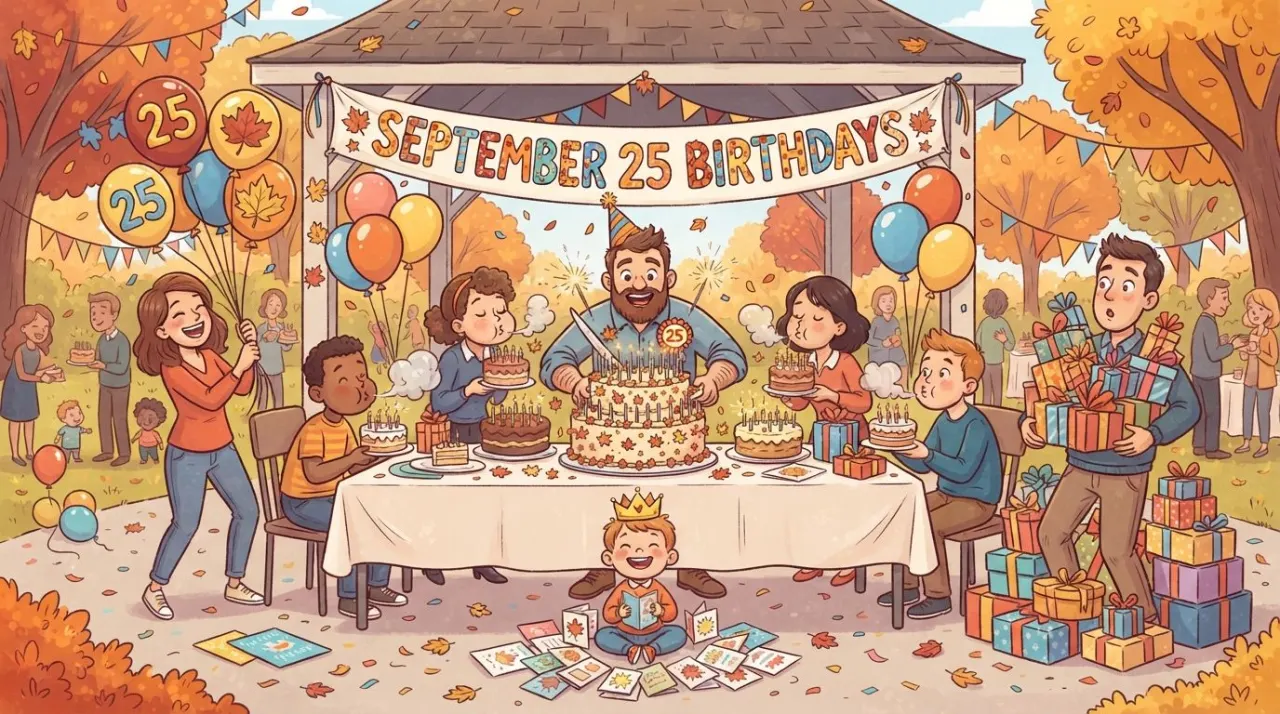 September 25 birthday statistics calendar image