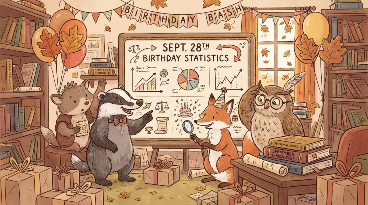 September 28 birthday statistics calendar image