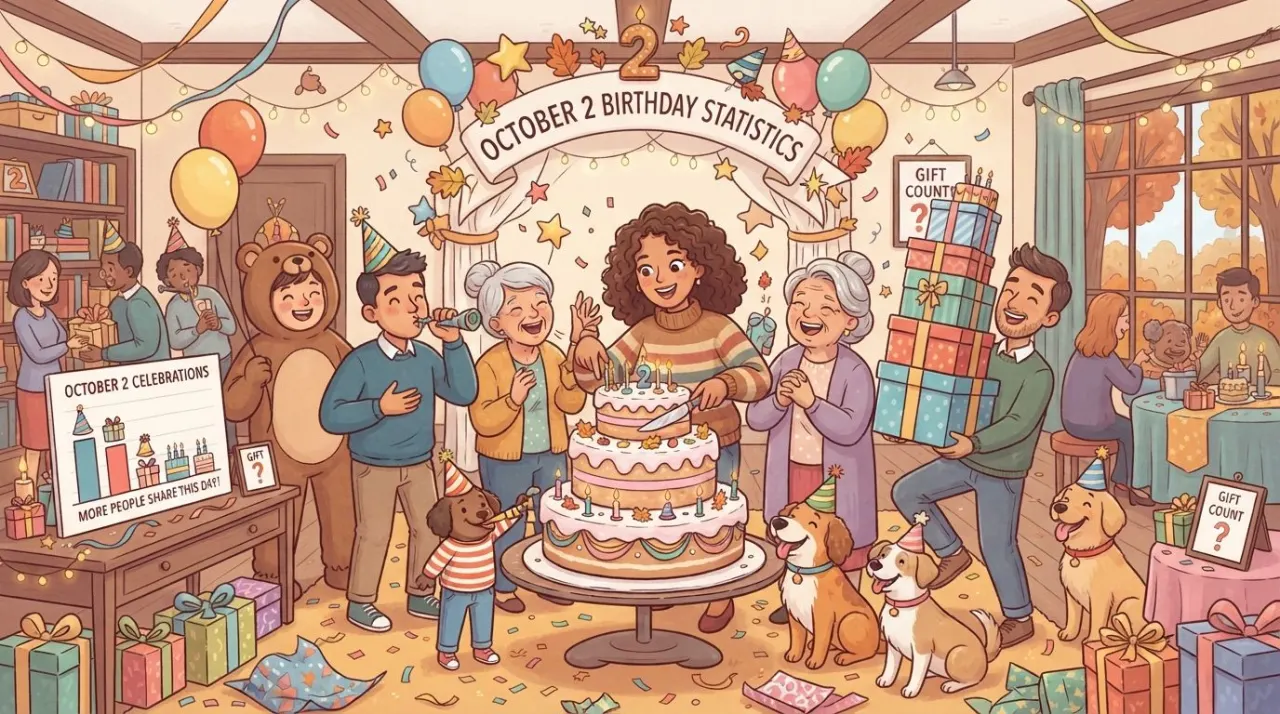 October 2 birthday statistics calendar image