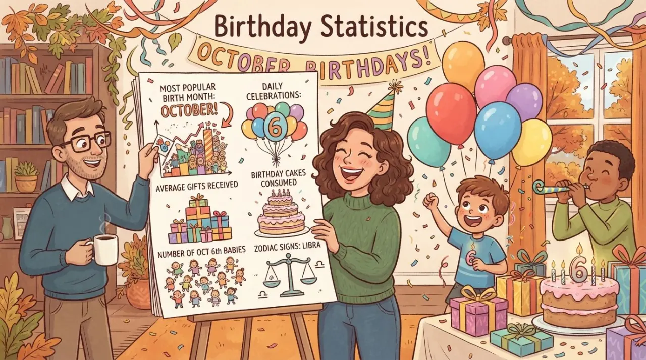 October 6 birthday statistics calendar image