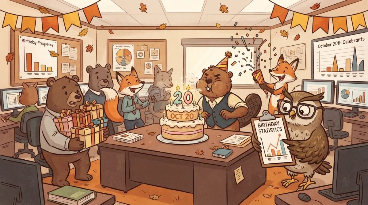 October 20 birthday statistics calendar image