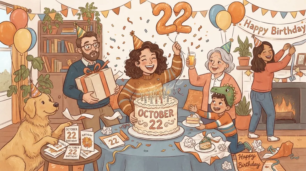 October 22 birthday statistics calendar image