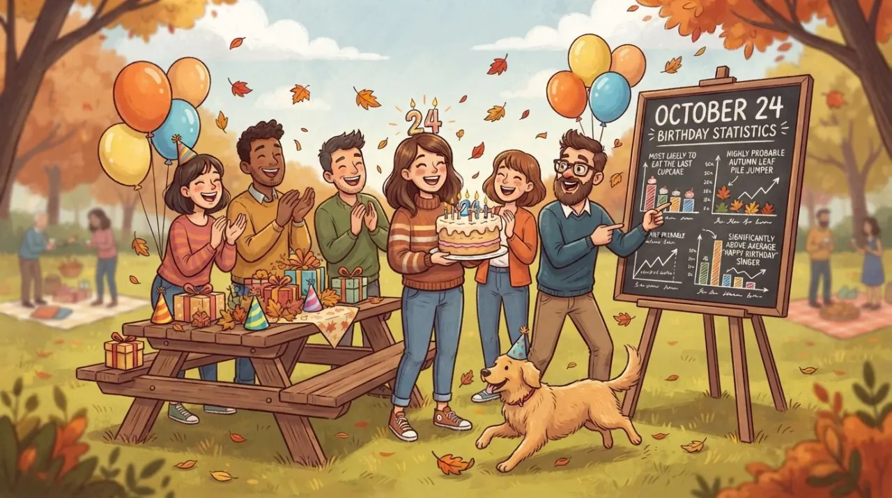 October 24 birthday statistics calendar image
