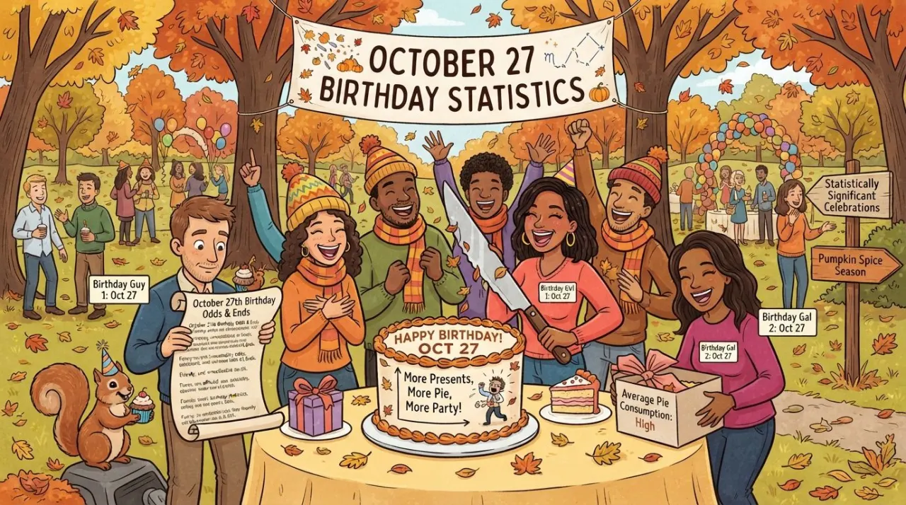 October 27 birthday statistics calendar image
