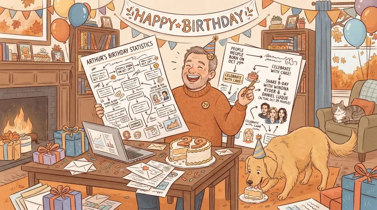 October 29 birthday statistics calendar image
