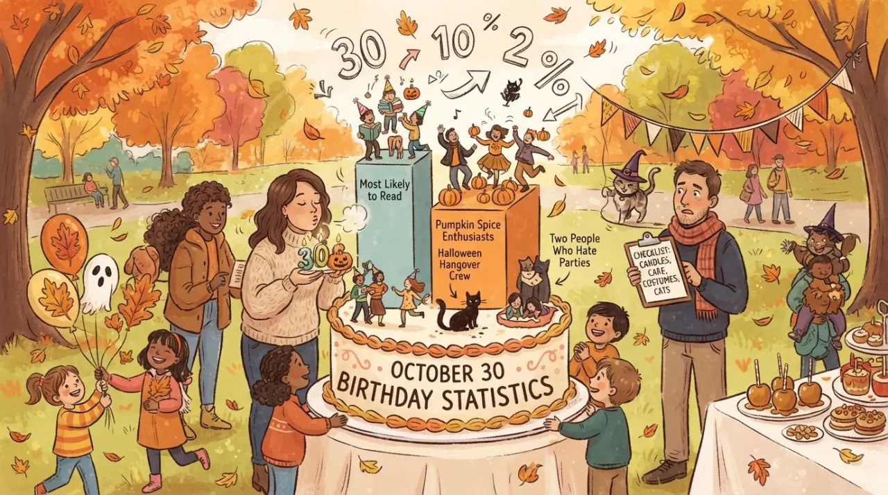 October 30 birthday statistics calendar image