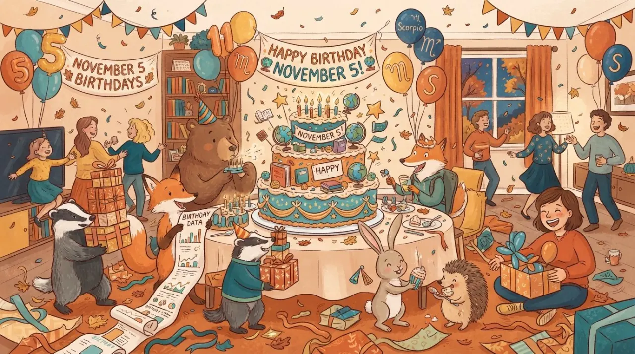 November 5 birthday statistics calendar image